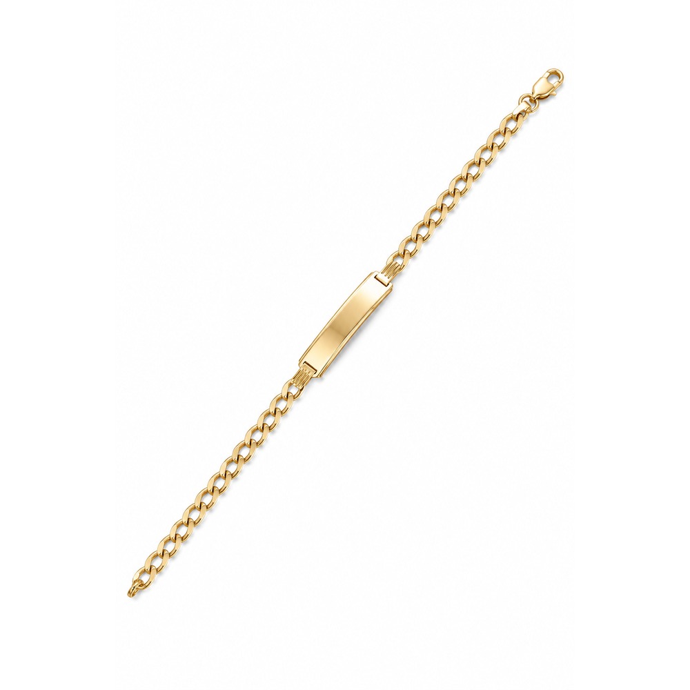 Gold curb ID bracelet