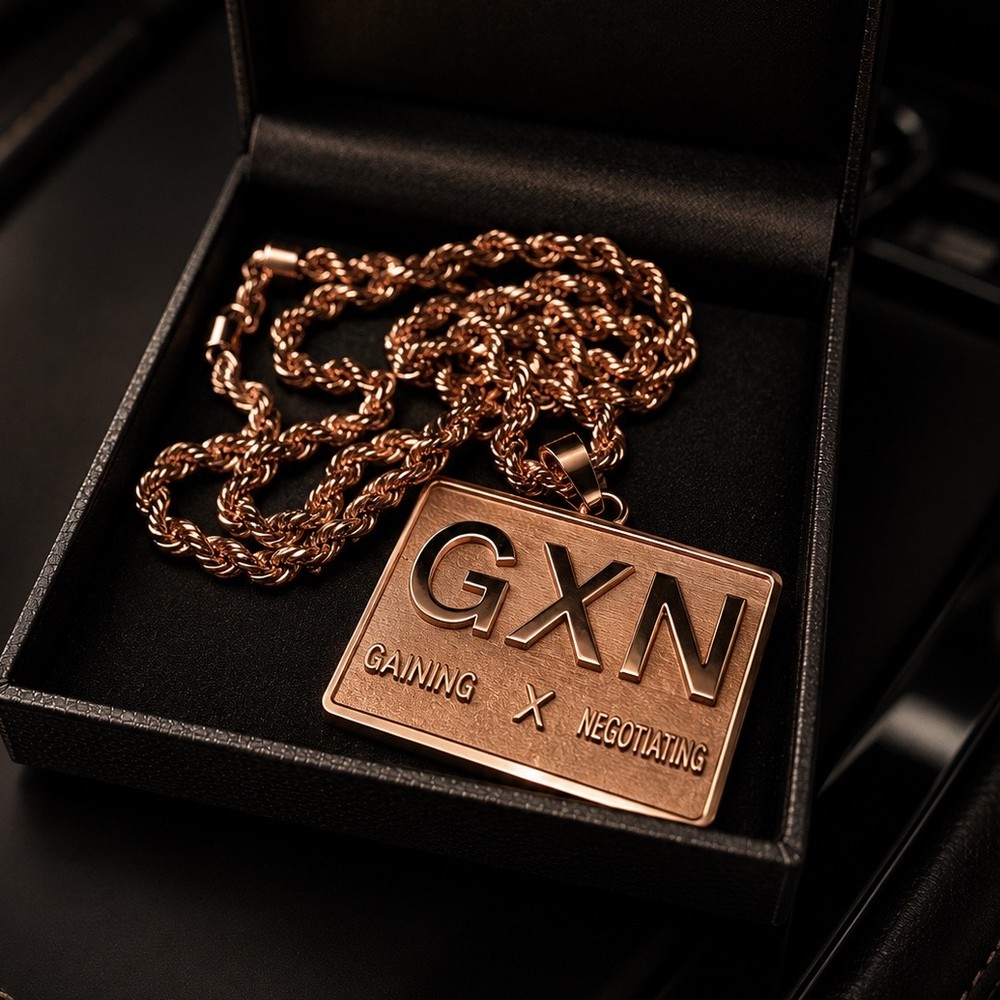 Custom GXN pendant on rope chain, bespoke commission
